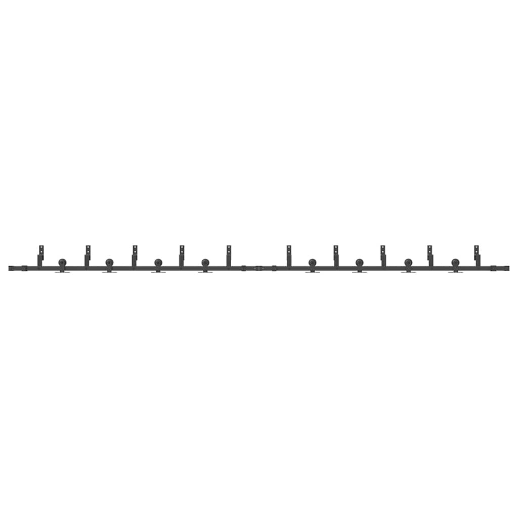 vidaXL Sliding Door Hardware Kit 427 cm Steel Black 5