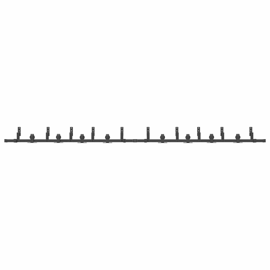 vidaXL Sliding Door Hardware Kit 366 cm Steel Black 5