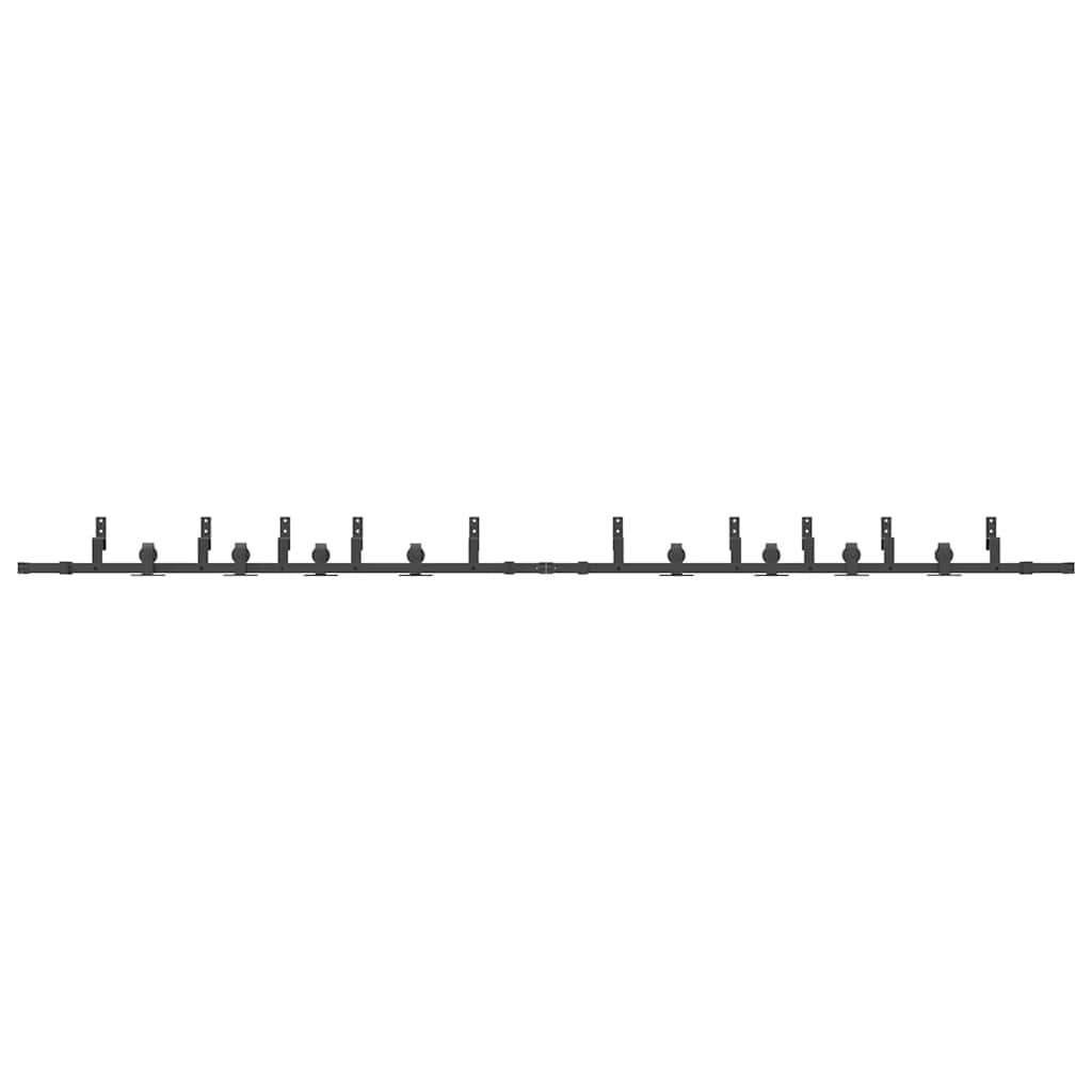 vidaXL Sliding Door Hardware Kit 400 cm Steel Black 5