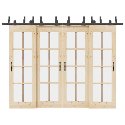 Sliding Door Hardware Kit Steel Black 152.5 cm