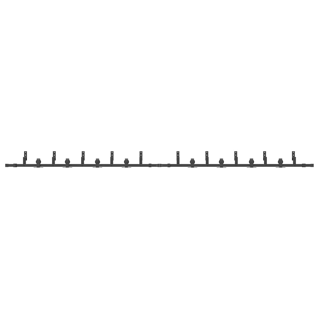 vidaXL Sliding Door Hardware Kit 427 cm Steel Black 5