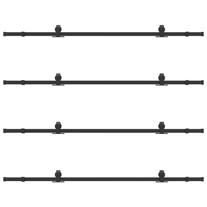 vidaXL Sliding Door Hardware Kit 427 cm Steel Black 6