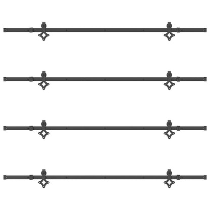 vidaXL Sliding Door Hardware Kit 427 cm Steel Black 6