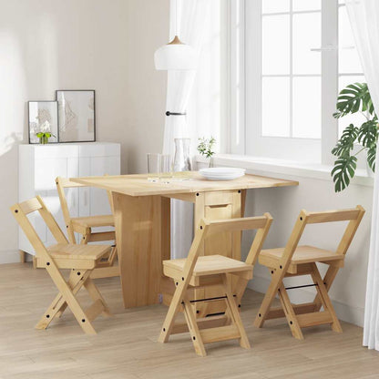 vidaXL 5 Piece Butterfly Dining Set "Corona" Foldable Wax Brown Pinewood 3