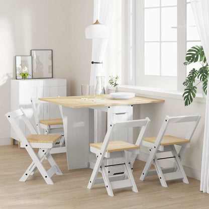 5 Piece Butterfly Dining Set "Corona" Foldable Pinewood White