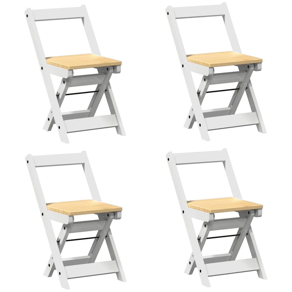 vidaXL 5 Piece Butterfly Dining Set "Corona" Foldable White Pinewood 5