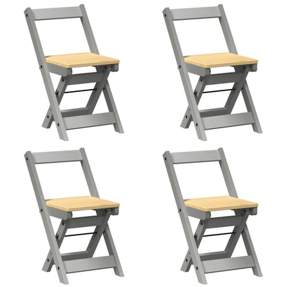 vidaXL 5 Piece Butterfly Dining Set "Corona" Foldable Grey Pinewood 5