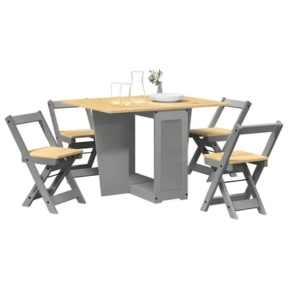 vidaXL 5 Piece Butterfly Dining Set "Corona" Foldable Grey Pinewood 1