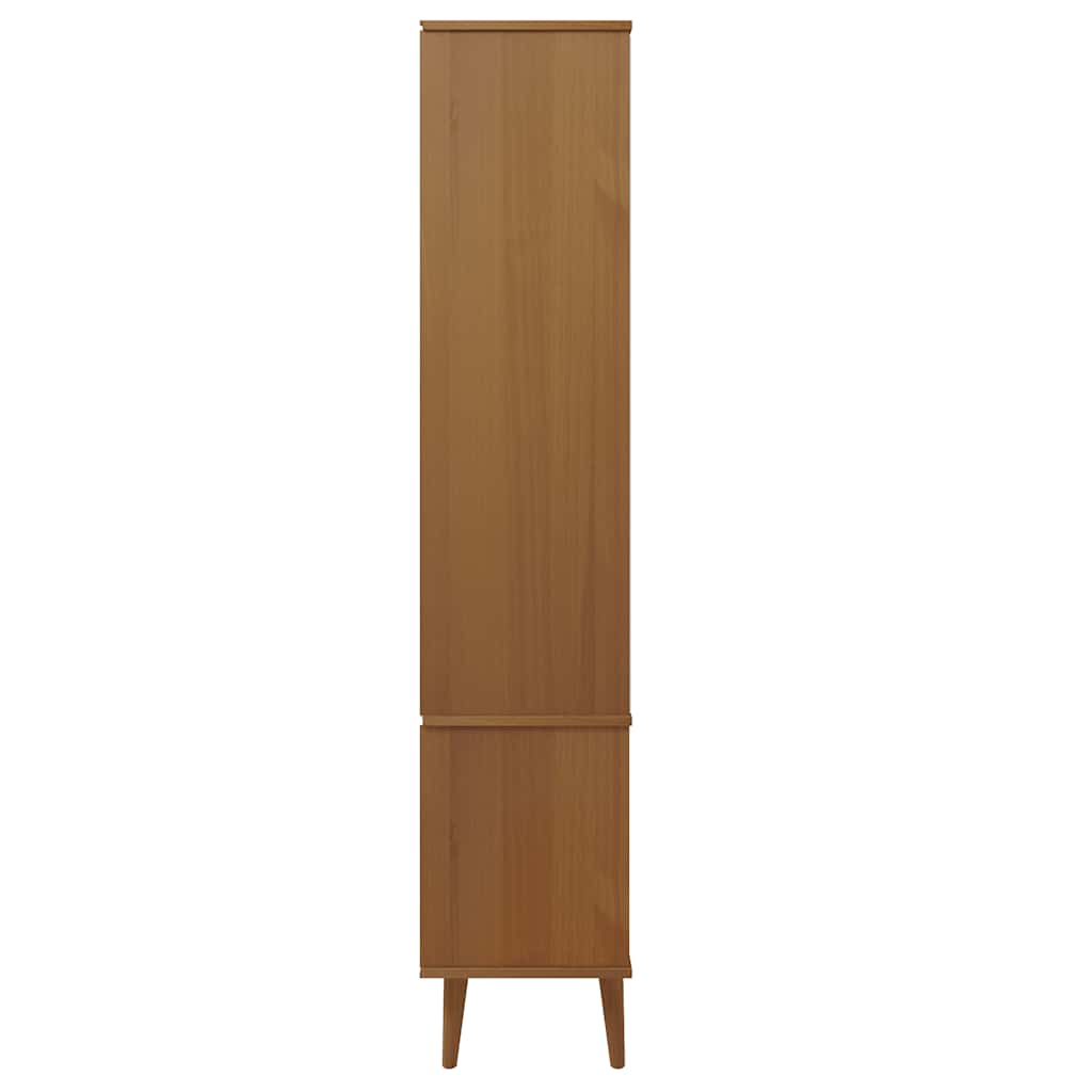 vidaXL Vitrine Cabinet "MOLDE" Brown 90x35x175 cm Solid Wood Pine 6