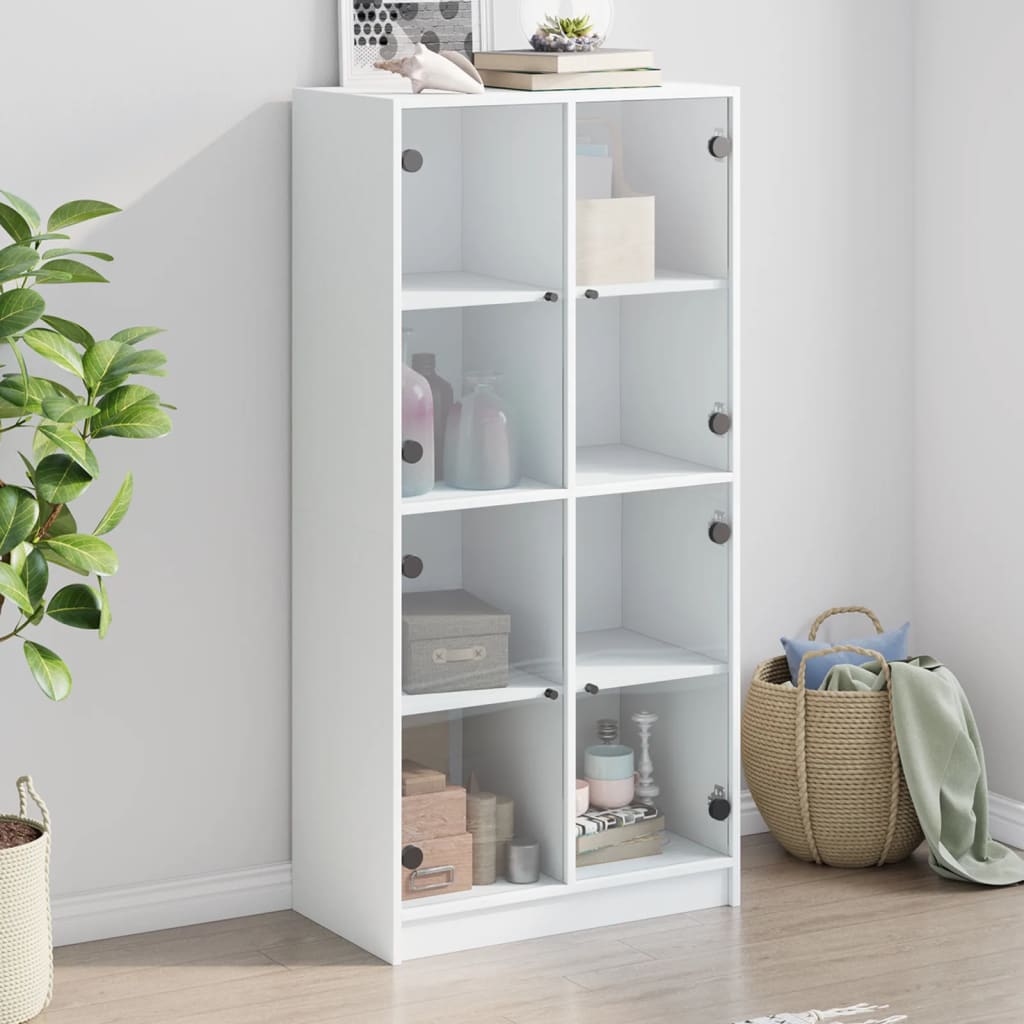 vidaXL Bookcase with Doors 136x37x142 cm Engineered Wood