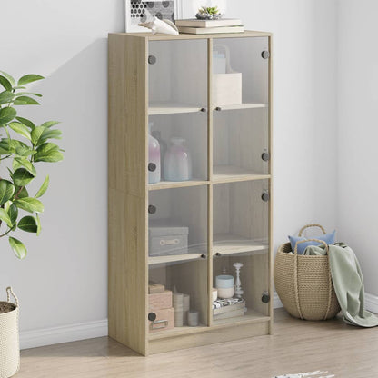 vidaXL Bookcase with Doors 136x37x142 cm Engineered Wood