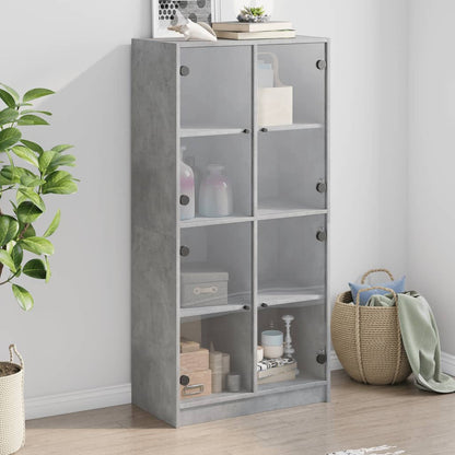 vidaXL Bookcase with Doors 136x37x142 cm Engineered Wood