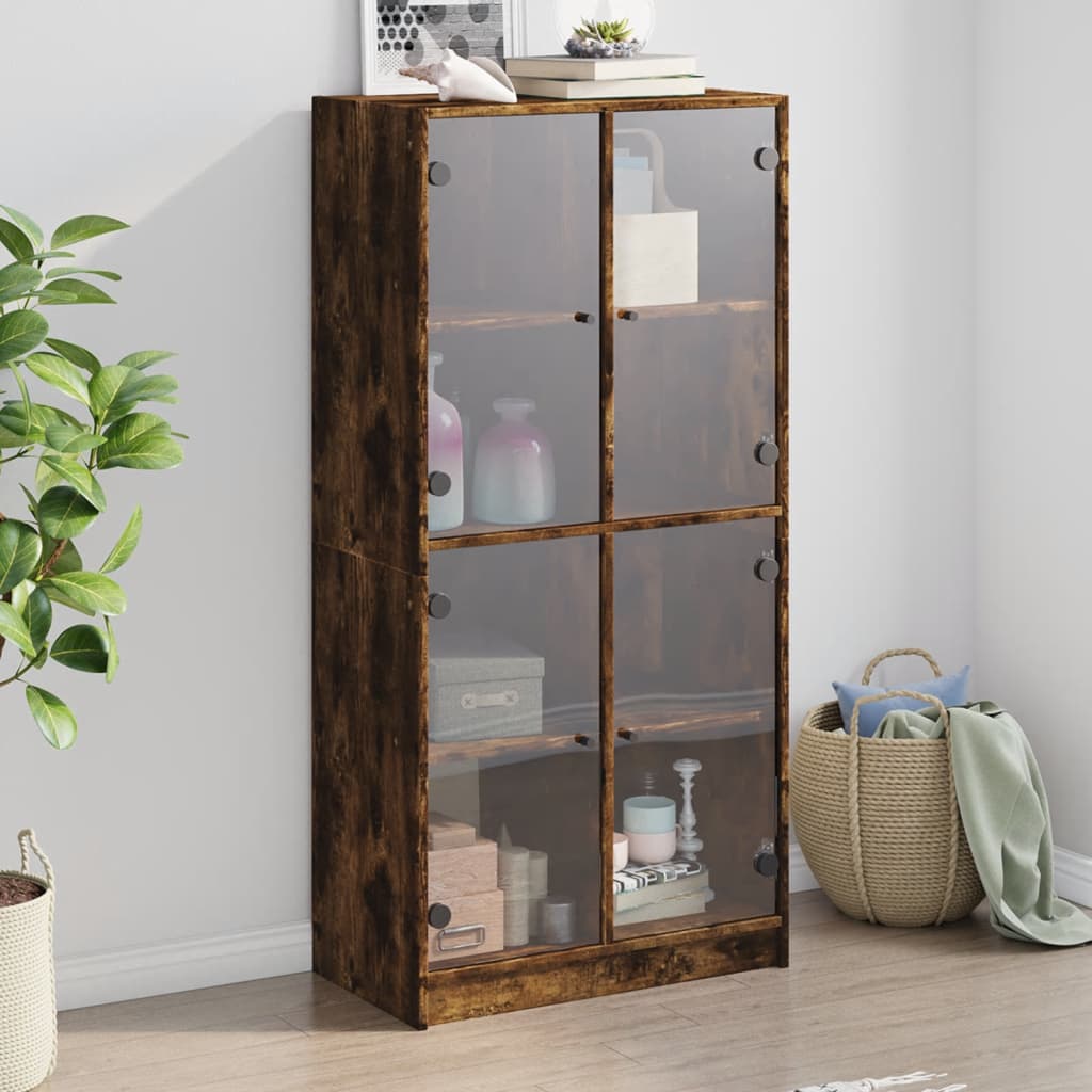 vidaXL Bookcase with Doors 136x37x142 cm Engineered Wood