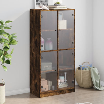 vidaXL Bookcase with Doors 136x37x142 cm Engineered Wood