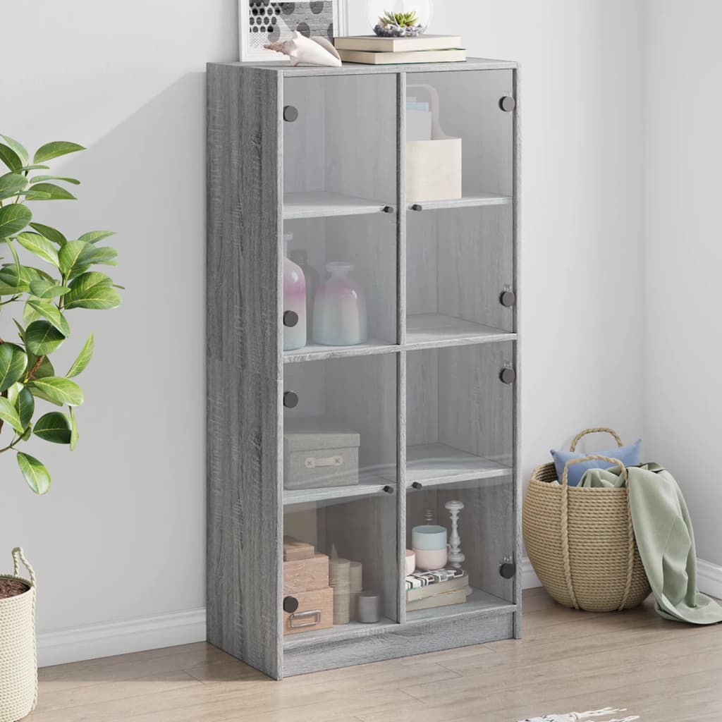 vidaXL Bookcase with Doors 136x37x142 cm Engineered Wood