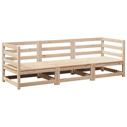 vidaXL 3 Piece Garden Sofa Set Solid Wood Pine 2
