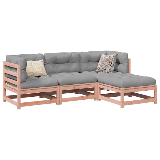 4 Piece Garden Sofa Set Solid Wood Pine Natural douglas