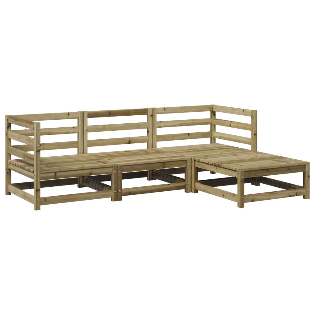 vidaXL 4 Piece Garden Sofa Set Impregnated Wood Pine 2
