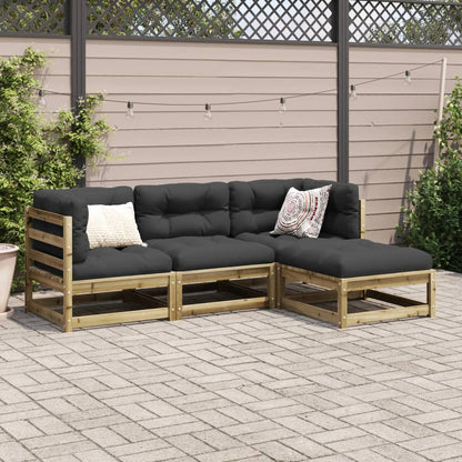 vidaXL 4 Piece Garden Sofa Set Impregnated Wood Pine 3