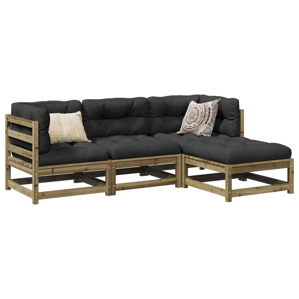 vidaXL 4 Piece Garden Sofa Set Impregnated Wood Pine 1