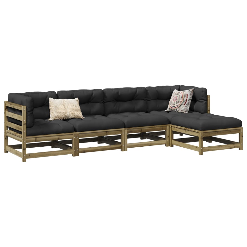 vidaXL 5 Piece Garden Sofa Set Impregnated Wood Pine 1