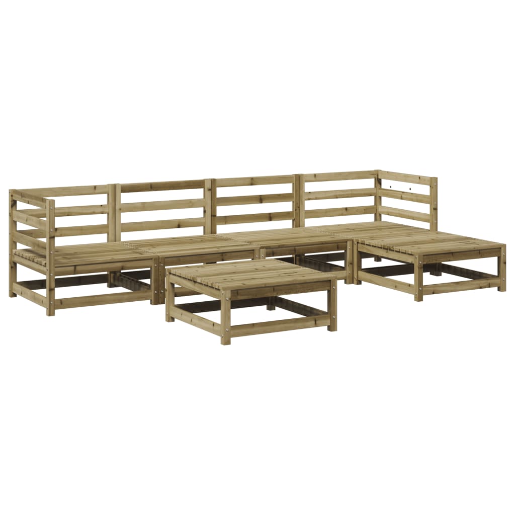 vidaXL 6 Piece Garden Sofa Set Impregnated Wood Pine 2