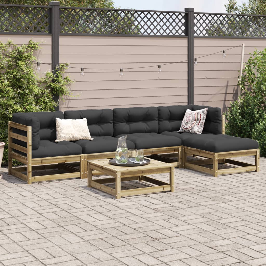 vidaXL 6 Piece Garden Sofa Set Impregnated Wood Pine 3