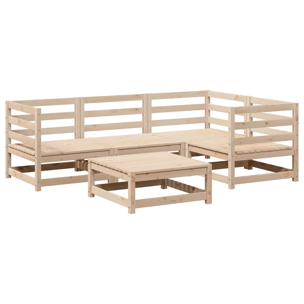 vidaXL 5 Piece Garden Sofa Set Solid Wood Pine 2