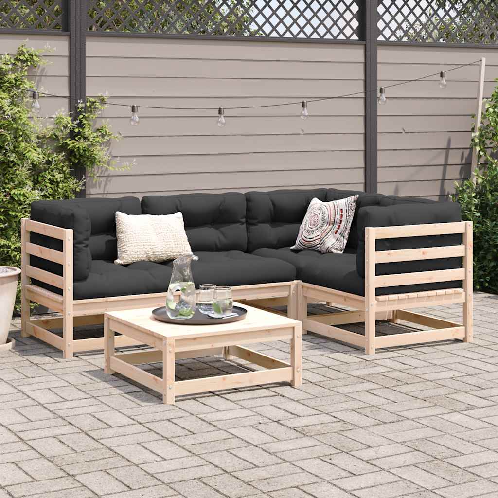 vidaXL 5 Piece Garden Sofa Set Solid Wood Pine 3