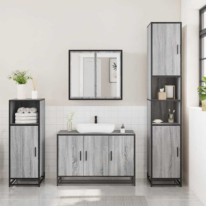 vidaXL 3 Piece Bathroom Furniture Set Grey Sonoma Engineered Wood 3