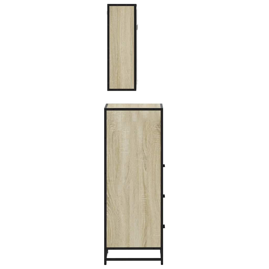 vidaXL 3 Piece Bathroom Furniture Set Sonoma Oak Engineered Wood 6