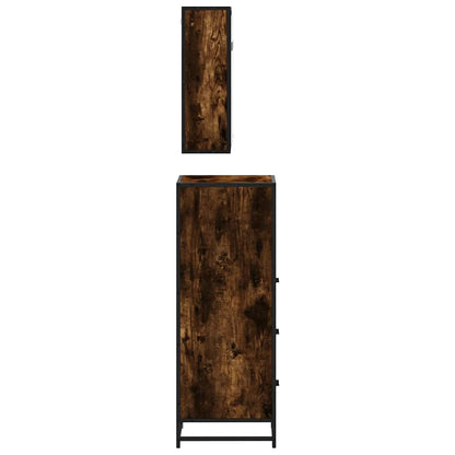 vidaXL 3 Piece Bathroom Furniture Set Smoked Oak Engineered Wood 6