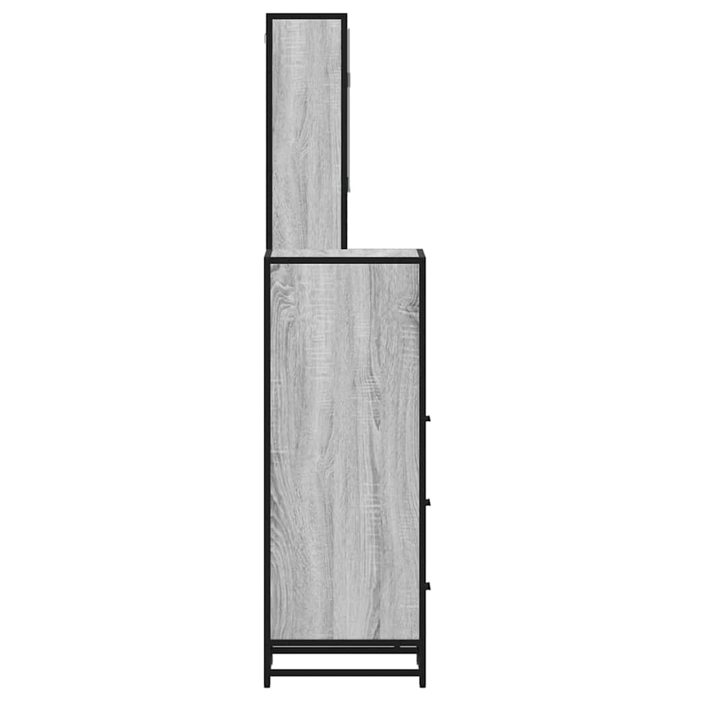 vidaXL 3 Piece Bathroom Furniture Set Grey Sonoma Engineered Wood 6