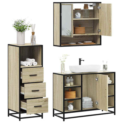 vidaXL 3 Piece Bathroom Furniture Set Sonoma Oak Engineered Wood 1
