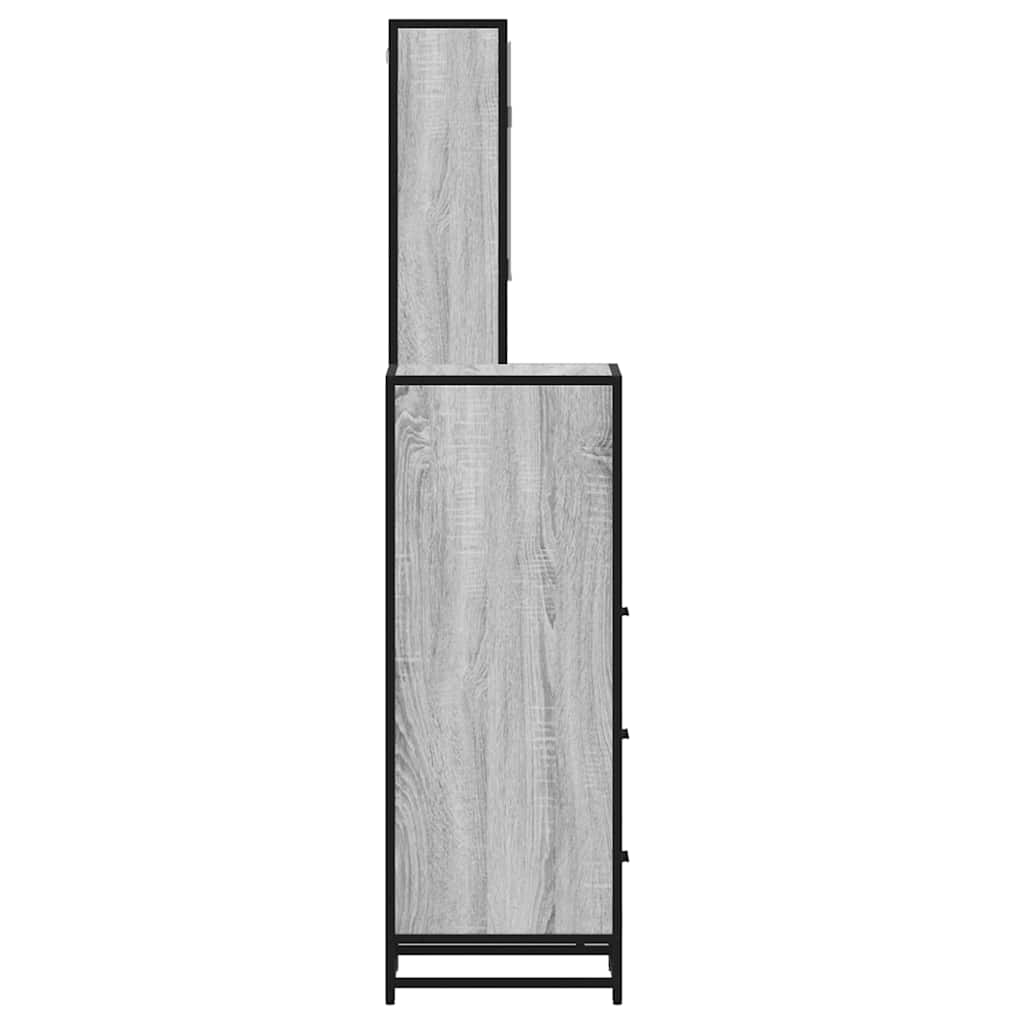 vidaXL 3 Piece Bathroom Furniture Set Grey Sonoma Engineered Wood 6