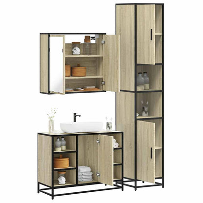 Bathroom Furniture Set 3 pcs 80 x 33 x 60 cm Sonoma oak