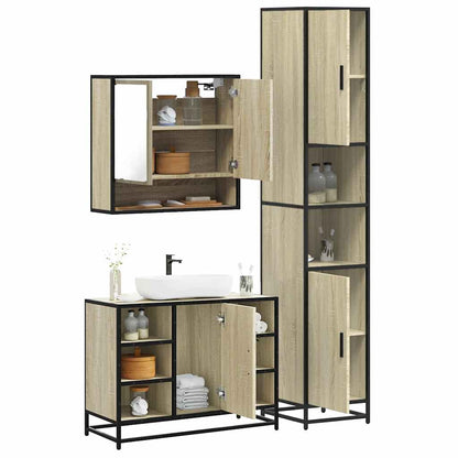 vidaXL 3 Piece Bathroom Furniture Set Sonoma Oak Engineered Wood 1