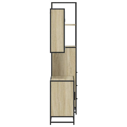 vidaXL 3 Piece Bathroom Furniture Set Sonoma Oak Engineered Wood 6