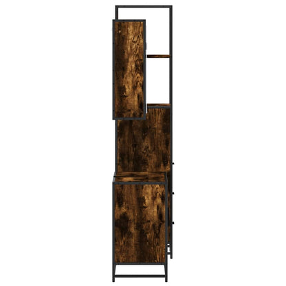 vidaXL 3 Piece Bathroom Furniture Set Smoked Oak Engineered Wood 6