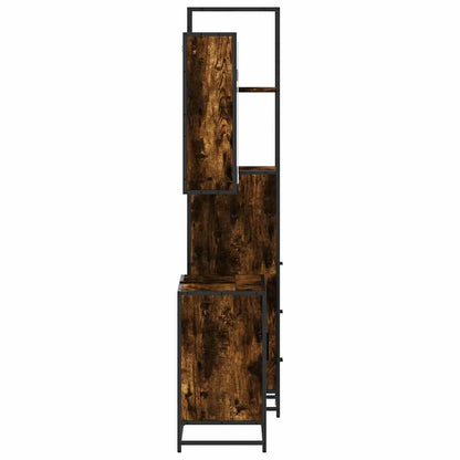 vidaXL 3 Piece Bathroom Furniture Set Smoked Oak Engineered Wood 6