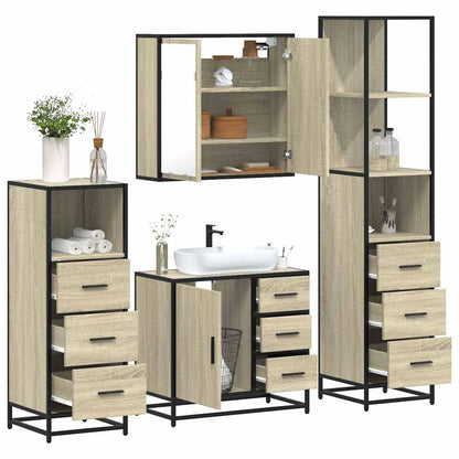 vidaXL Bathroom Furniture Set 4 pcs Engineered Wood