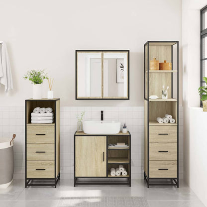 Bathroom Furniture Set 4 pcs Engineered Wood Sonoma oak