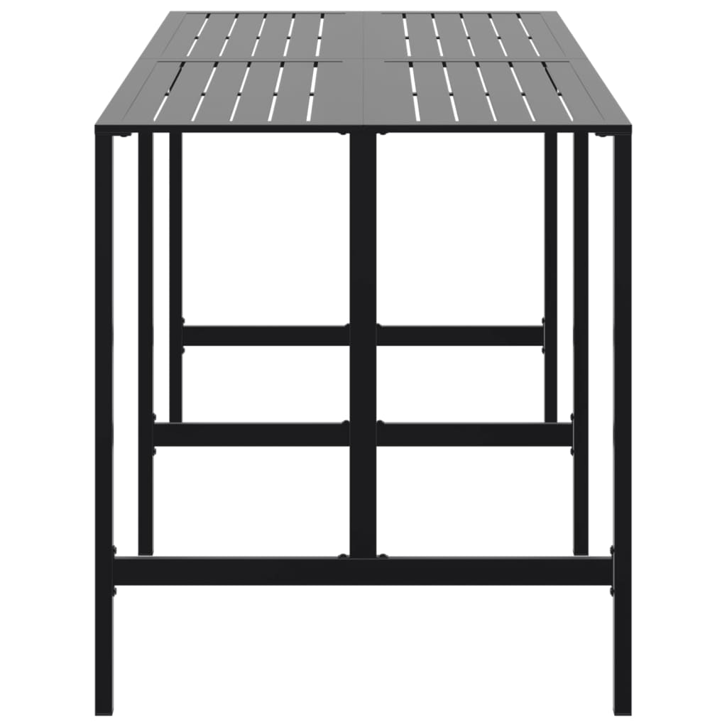 vidaXL Bar Table Black 200x100x110 cm Powder-coated Steel 4