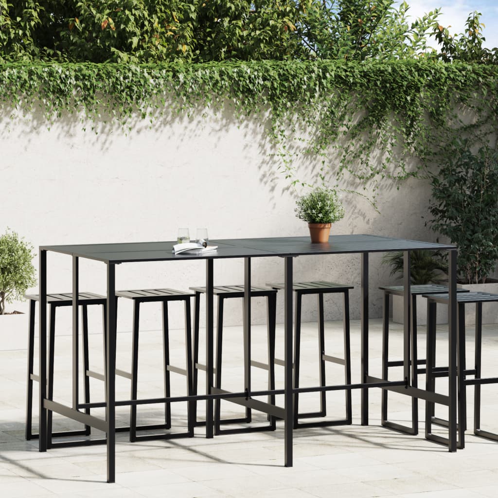 vidaXL Bar Table Black 200x100x110 cm Powder-coated Steel 1