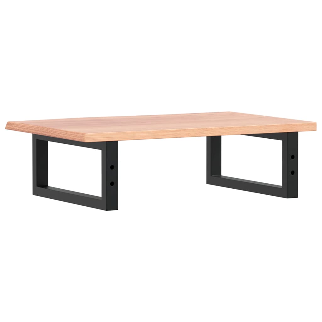 Basin Shelf Wall Mounted Steel and Solid Wood Oak Rectangular Depth 40 cm Light brown and black 60 cm