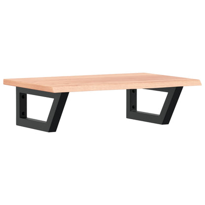 Basin Shelf Wall Mounted Steel and Solid Wood Oak Trapezium Depth 40 cm Light brown and black 60 cm