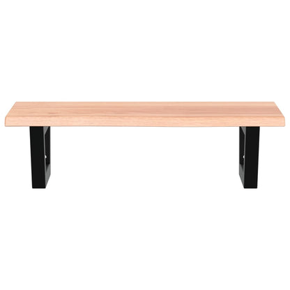 Basin Shelf Wall Mounted Steel and Solid Wood Oak Trapezium Depth 40 cm Light brown and black 60 cm