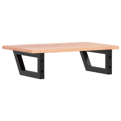 Basin Shelf Wall Mounted Steel and Solid Wood Oak Trapezium Depth 40 cm Light brown and black 60 cm