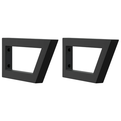 Basin Shelf Wall Mounted Steel and Solid Wood Oak Trapezium Depth 40 cm Light brown and black 60 cm