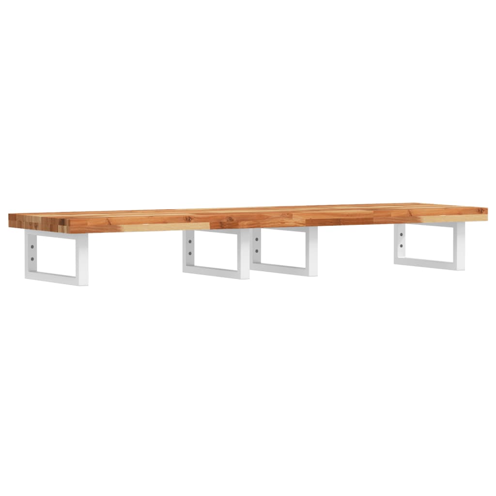 vidaXL Basin Shelf Wall Mounted Steel and Solid Wood Acacia 2